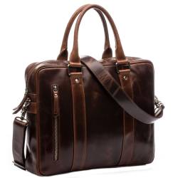 SID & VAIN Laptoptasche Leder STOKED braun-cognac 15" Businesstasche von SID & VAIN