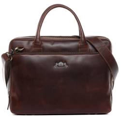 SID & VAIN Laptoptasche Natur-Leder RYAN braun 15" Businesstasche von SID & VAIN