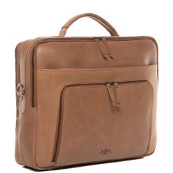 SID & VAIN Lehrertasche Leder CHELSEA braun 15" Aktentasche von SID & VAIN