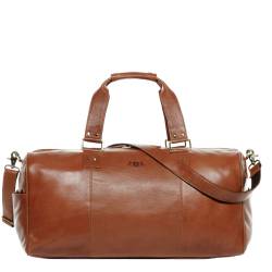 SID & VAIN XL Reisetasche Leder LINUS braun 13" Sporttasche Weekender von SID & VAIN