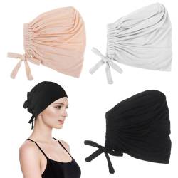 3er Pack Hijab Kopftuch Turban Damen Undercap Hijab Cap Islamische Muslimische Turban Kopfbedeckung Unterschal Hijab Undercap kopftücher Chemo Solid Color Hijab Chemo Kopftuch Schlafmütze von SIEUUOAK