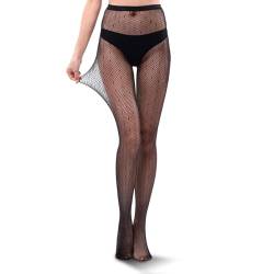 SIEUUOAK Damen Strumpfhose mit Punkten,Netzstrumpfhose für Frauen Sexy Muster Strumpfhosen Netzstrumpfhose Schwarz Gemusterte Netzstrumpfhose mit hoher Taille Nylon Mesh Strümpfe Elastisch von SIEUUOAK