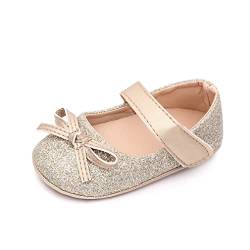 SIFANGPING Lauflernschuhe 0-18M Anfänger zu Fuß rutschfeste atmungsaktive Kinder Prinzessin Schuhe Baby Freizeitschuhe EU 18 Gold von SIFANGPING