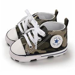 SIFANGPING Lauflernschuhe Baby rutschfeste und atmungsaktive 0-18M Canvas-Schuhe mit weicher Sohle für Jungen und Mädchen EU 17 Armeegrün von SIFANGPING