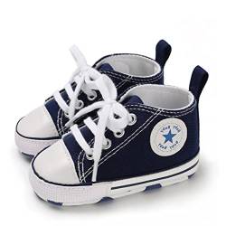 SIFANGPING Lauflernschuhe Baby rutschfeste und atmungsaktive 0-18M Canvas-Schuhe mit weicher Sohle für Jungen und Mädchen EU 17 Blau von SIFANGPING