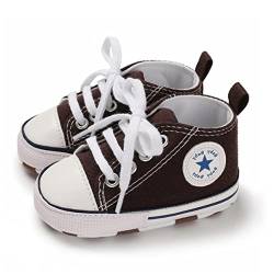 SIFANGPING Lauflernschuhe Baby rutschfeste und atmungsaktive 0-18M Canvas-Schuhe mit weicher Sohle für Jungen und Mädchen EU 17 Brau von SIFANGPING