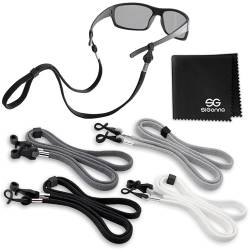 SIGONNA Brillenhalterriemen - 4 Premium Brillenschnur für Männer - Augenglas Zubehörkette für Frauen - Sonnenbrille Lanyard um den Hals - 4 Kordeln von SIGONNA
