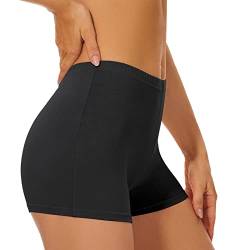 SIHOHAN Damen Baumwolle Boxershorts Radlerhose Damen kurz Panties Unterhosen mit Beinen Hose unter Kleid doppelter Schritt (1 X Schwarz,2XL) von SIHOHAN