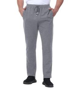 SIHOHAN Jogginghose Herren Baumwolle Sporthose - Männer Lang Trainingshose Atmungsaktiv Sweatpants Loose Fit Freizeithose mit Gummizug Reißverschlusstaschen von SIHOHAN