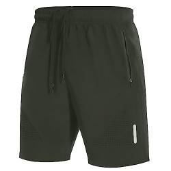 SIHOHAN Kurze Hosen Herren Sporthose Schnelltrocknend Sportbekleidung Jogginghose Sport Shorts mit Reißverschlusstasch Geeignet für Verschiedene Freizeit und Sport Gelegenheiten(Grün,L) von SIHOHAN