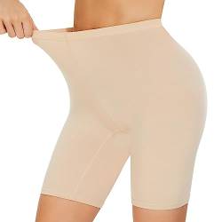 SIHOHAN Radlerhose Damen Baumwolle Boxershorts Unterwäsche Anti scheuern Unterhose Hose unter Kleid Kurze Shorts(1 x Beige,3XL) von SIHOHAN