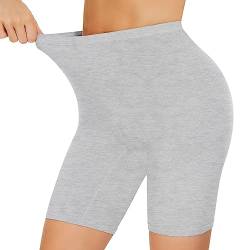 SIHOHAN Radlerhose Damen Baumwolle Boxershorts Unterwäsche Anti scheuern Unterhose Hose unter Kleid Kurze Shorts(1 x Grau,3XL) von SIHOHAN