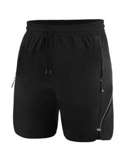 SIHOHAN Sporthose Herren Kurze Laufshorts Schnell Trocknend Kurze Jogginghose Herren Leichte Trainingshose Herren Kurz Leicht und Atmungsaktiv mit Reißverschlusstasche von SIHOHAN