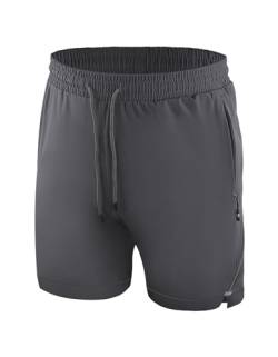 SIHOHAN Sporthose Herren Kurze Laufshorts Schnell Trocknend Kurze Jogginghose Herren Leichte Trainingshose Herren Kurz Leicht und Atmungsaktiv mit Reißverschlusstasche von SIHOHAN