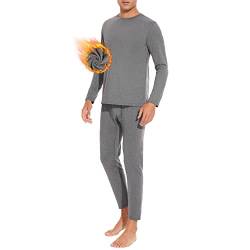 SIHOHAN Thermounterwäsche Herren Set, Funktionsunterwäsche, Skiunterwäsche, Thermo Unterwäsche Männer Winter mit Innenfleece (Grau, M) von SIHOHAN