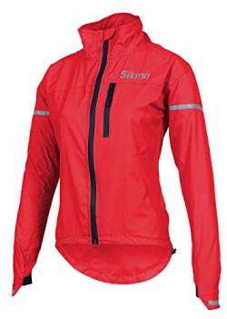 SIKMA Damen Mädchen Radjacke Damen Regenmantel Frauen Wasserdicht Wasserabweisend Jacke Laufen Casual Top Outdoor …, rot, 38 von SIKMA