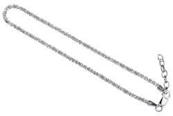 SILBERMOOS Damen Armband Criss-Cross diamantiert 1,4 mm außergewöhnliches Geflecht 18 cm + Verlängerung Qualitätsarmband aus Italien 925 Sterling Silber von SILBERMOOS