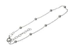 SILBERMOOS Damen Armband Roloarmband Dots Kugeln Kügelchen Silberarmband diamantiert, 18 cm + Verlängerung, 925 Sterling Silber von SILBERMOOS