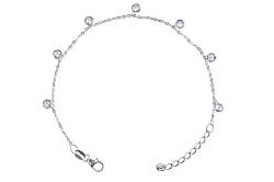 SILBERMOOS Damen Armband weiße Zirkonia Forzatina-Armband fein Statement, 16 cm + 3 cm Verlängerung, 925 Sterling Silber von SILBERMOOS