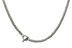 SILBERMOOS Damen Kette aus vielen kleinen Ringen modern schlicht 925 Sterling Silber 42 45 cm, Länge:45 cm von SILBERMOOS