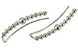 SILBERMOOS Damen Ohrklemme mit kleinen Kugeln ear cuff earcuff modern im Trend 925 Sterling Silber Ohrringe von SILBERMOOS