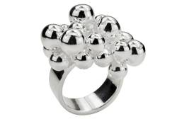SILBERMOOS Damen Ring Designring mit beweglichen Kugeln Kugelring opulent extravagant 925 Sterling Silber, Größe:60 von SILBERMOOS
