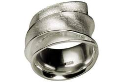 SILBERMOOS Damen Ring eleganter Design Wickelring massiv matt 925 Sterling Silber, Größe:58 von SILBERMOOS