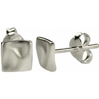 SILBERMOOS Paar Ohrstecker Ohrstecker "Kleines Gewelltes Quadrat", 925 Sterling Silber von SILBERMOOS