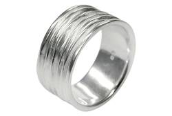 SILBERMOOS Ring Damenring Herrenring Partnerring Bandring glänzend matt breit Sterling Silber 925, Größe:52 von SILBERMOOS