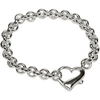 SILBERMOOS Silberarmband Dekoratives Armband mit Herz-Verschluss, 925 Sterling Silber von SILBERMOOS