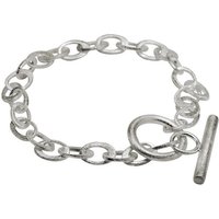 SILBERMOOS Silberarmband Dekoratives Gliederarmband mit Knebelverschluss, 925 Sterling Silber von SILBERMOOS