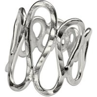 SILBERMOOS Silberring Gehämmerter Ring in Wellenstruktur, 925 Sterling Silber von SILBERMOOS