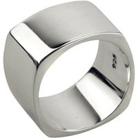 SILBERMOOS Silberring XL Glänzender Viereckring, 925 Sterling Silber von SILBERMOOS