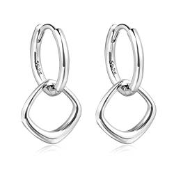 Minimalist Rectangle Oval Hoop Earrings Sterling Silver Gold Hoop Earrings for women Geometric U Shaped Chunky Hoop Earrings von SILBERTALE