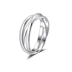 SILBERTALE 3er Ringe Wickelring Silber 925 Damenring 3 In 1 Anxiety Relief Fidget Drehbarer Ring Dreiteilige Ineinander Verwoben Ringe In Einem Daumenring Zappelringe für Männer und Frauen Size 50 von SILBERTALE