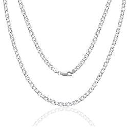 SILBERTALE 925 Sterling Silber Panzerkette Echt Silberkette für Herren Damen 2/3/4mm Breit Dünn Superflache Ohne Anhänger Halskette von SILBERTALE