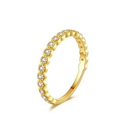 SILBERTALE Eternity Ring Gold 2mm Schmaler Halb Ewigkeitsringe Vorsteckring Damenringe Promise Memoire Engagement Rings von SILBERTALE
