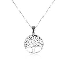 SILBERTALE Lebensbaum Halskette 925 Sterling Silber Runde Anhänger Ruder Münzen Baum des Lebens Kette für Damen von SILBERTALE