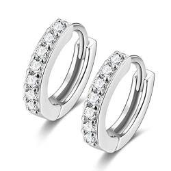 SILBERTALE Ohrringe Sterling Silber 925 Zirkonia Kreis Mini Ohrring Süße CZ knorpel Ohrringe Damen Schmuck 7mm von SILBERTALE