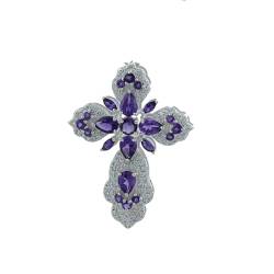 SILCASA Kreuz-Anhänger-Halskette für Frauen und Mädchen, Vintage-großer Kreuz-Anhänger, mittelalterlicher Gothic-Schmuck, handgefertigtes Geschenk von SILCASA