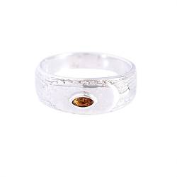 SILCASA Natürlicher Citrin-Edelsteinring aus 925er Sterlingsilber für Damen 4 x 2 mm Marquise-sgeschenk 53 (16.9) von SILCASA