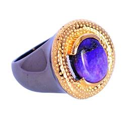 Sugilite Naturedelstein 925 Sterling Silber Statement Ring Schmuck für Frau 49 (15,6) von SILCASA