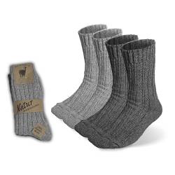 SILKMARKS® Alpaka Socken Extra Dick - Flauschige Wärmesocken mit Exklusivem Komfort - Kuschelsocken für Damen und Herren (DE/NL/SE/PL, Numerisch, 35, 38, Regular, Regular, 2x Grautöne) von SILKMARKS