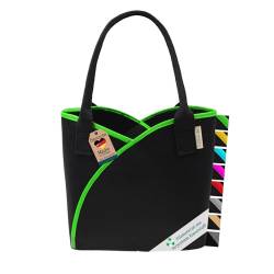 SILUK Filztasche Einkaufskorb Einkaufstasche, Filztaschen Shopper, Groß Multifunktional Filzkorb zur Aufbewahrung (Modell 1 Grün) von SILUK