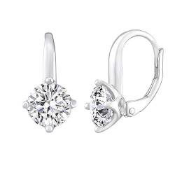 Damen Ohrringe aus 925 Sterling Silber mit klarem Zirkonia 7 mm von SILVEGO