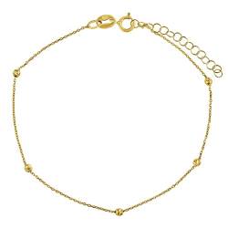 SILVEGO - AWFZD020BGY1 - Damen Armband aus 14 Karat 585 Gelbgold Ankerkette 0,8 mm mit Kugeln von SILVEGO