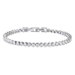 SILVEGO Damen Armband aus 925 Sterling Silber Tennis Armband mit Zirkonia OLIVIA von SILVEGO