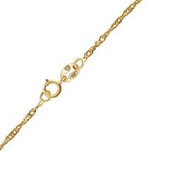 SILVEGO Damen Halskette aus 14 Karat 585 Gelbgold Singapurkette Breite 1,4 mm von SILVEGO