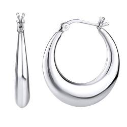 SILVEGO Damen Ohrringe aus 925 Sterling Silber Creolen Größe 2,6 cm von SILVEGO