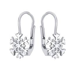 SILVEGO Damen Ohrringe aus 925 Sterling Silber Schneeflocke von SILVEGO